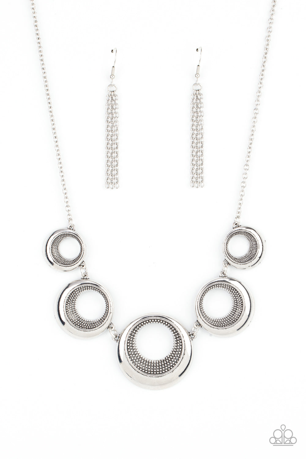 Solar Cycle - Silver Paparazzi Necklace (#4815)