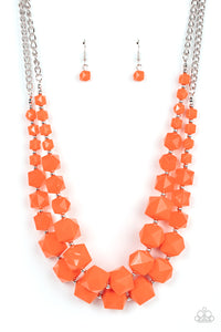 Summer Excursion - Orange Paparazzi Necklace (#4750)