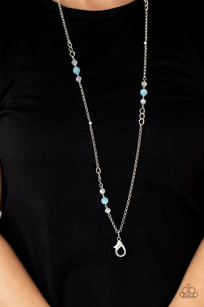 Teasingly Trendy - Blue Paparazzi Lanyard Necklace