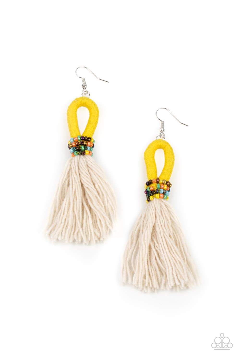 The Dustup - Yellow Paparazzi Earrings