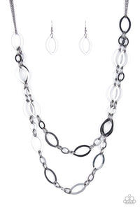 The OVAL-achiever - Black Paparazzi Necklace (#4255)