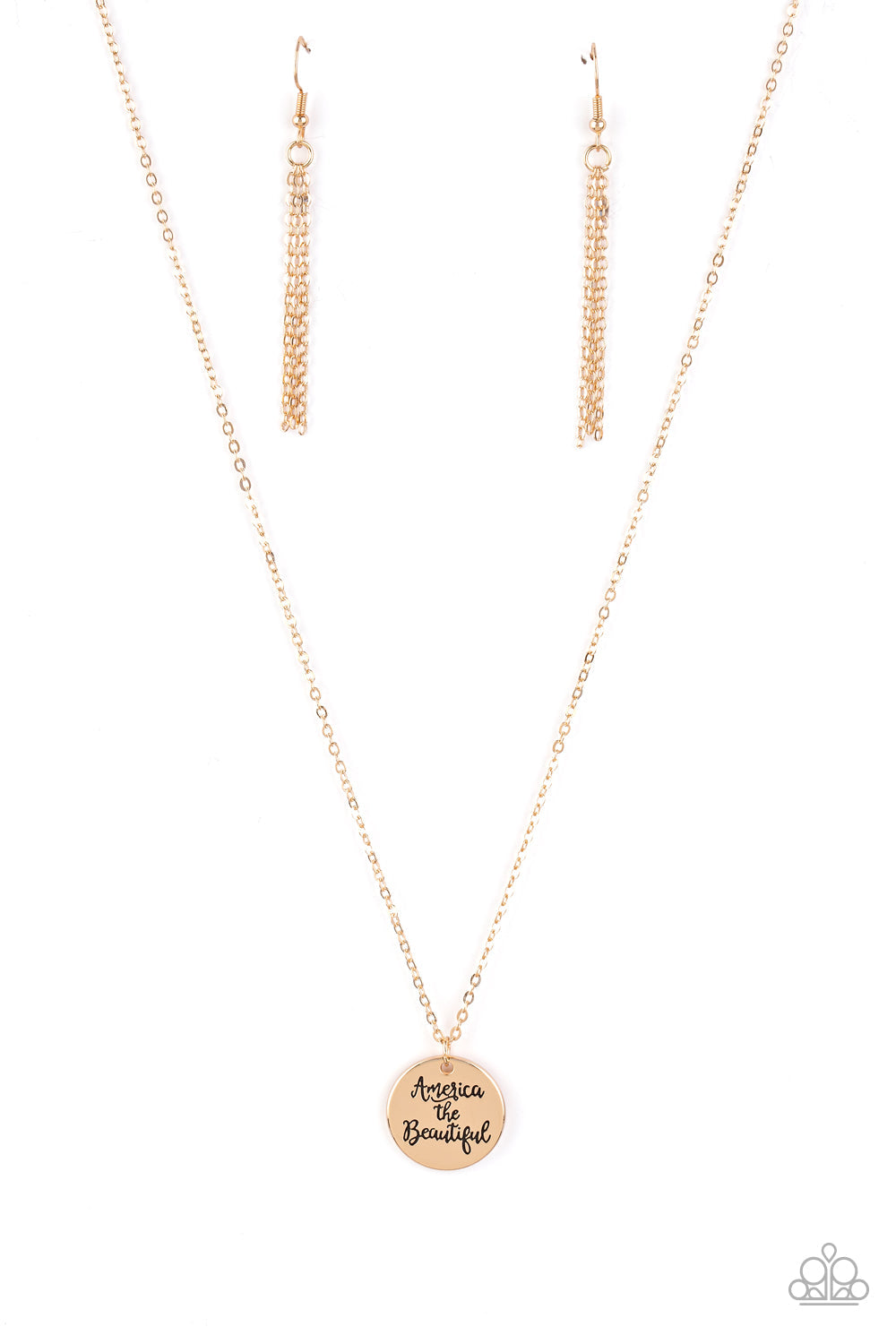 Paparazzi Necklace - America The Beautiful - Gold (PZ-818)