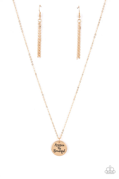 Paparazzi Necklace - America The Beautiful - Gold (PZ-818)