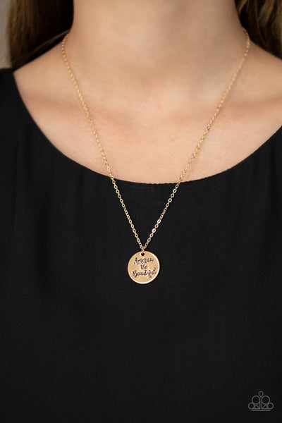 Paparazzi Necklace - America The Beautiful - Gold (PZ-818)