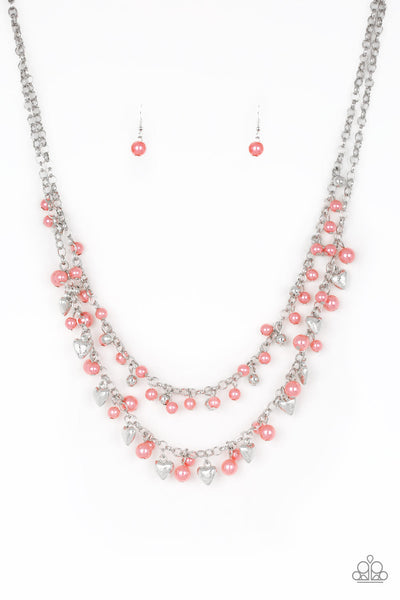 Paparazzi Necklace -Kindhearted Heart - Orange