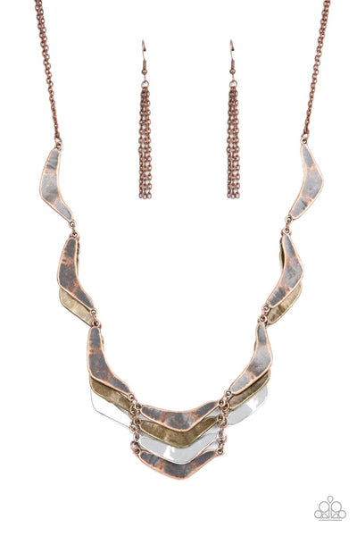 Mixed Metal Mecca - Copper Paparazzi Necklace (#078)