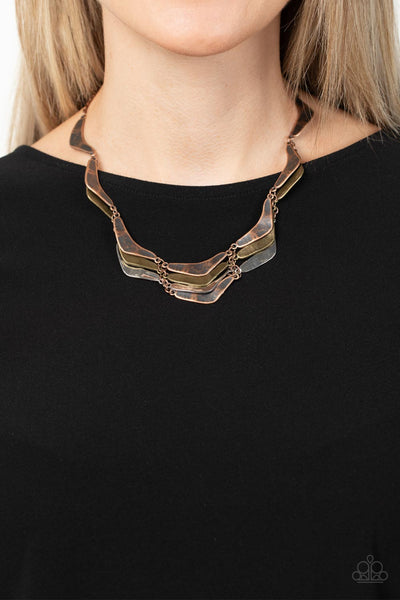 Mixed Metal Mecca - Copper Paparazzi Necklace (#078)