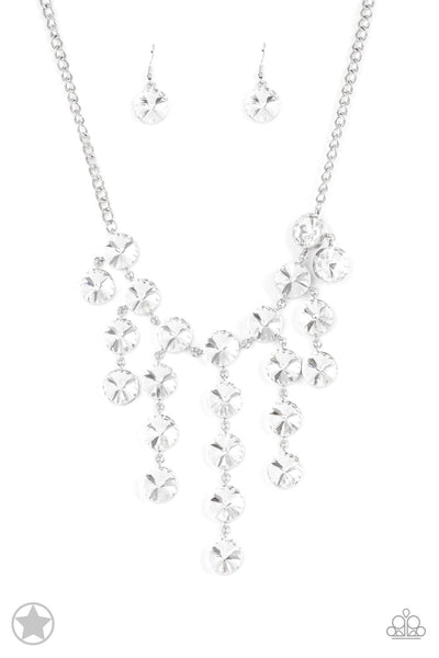 Spotlight Stunner - White Paparazzi Blockbuster Necklace (BB052)