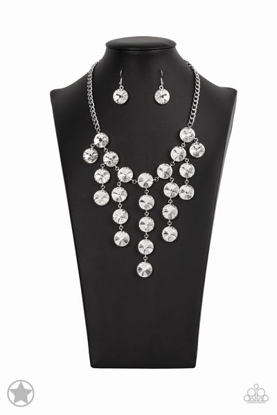 Spotlight Stunner - White Paparazzi Blockbuster Necklace (BB052)