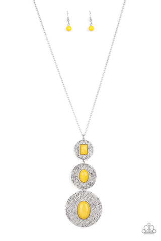 Talisman Trendsetter - Yellow Paparazzi Necklace (#4332)