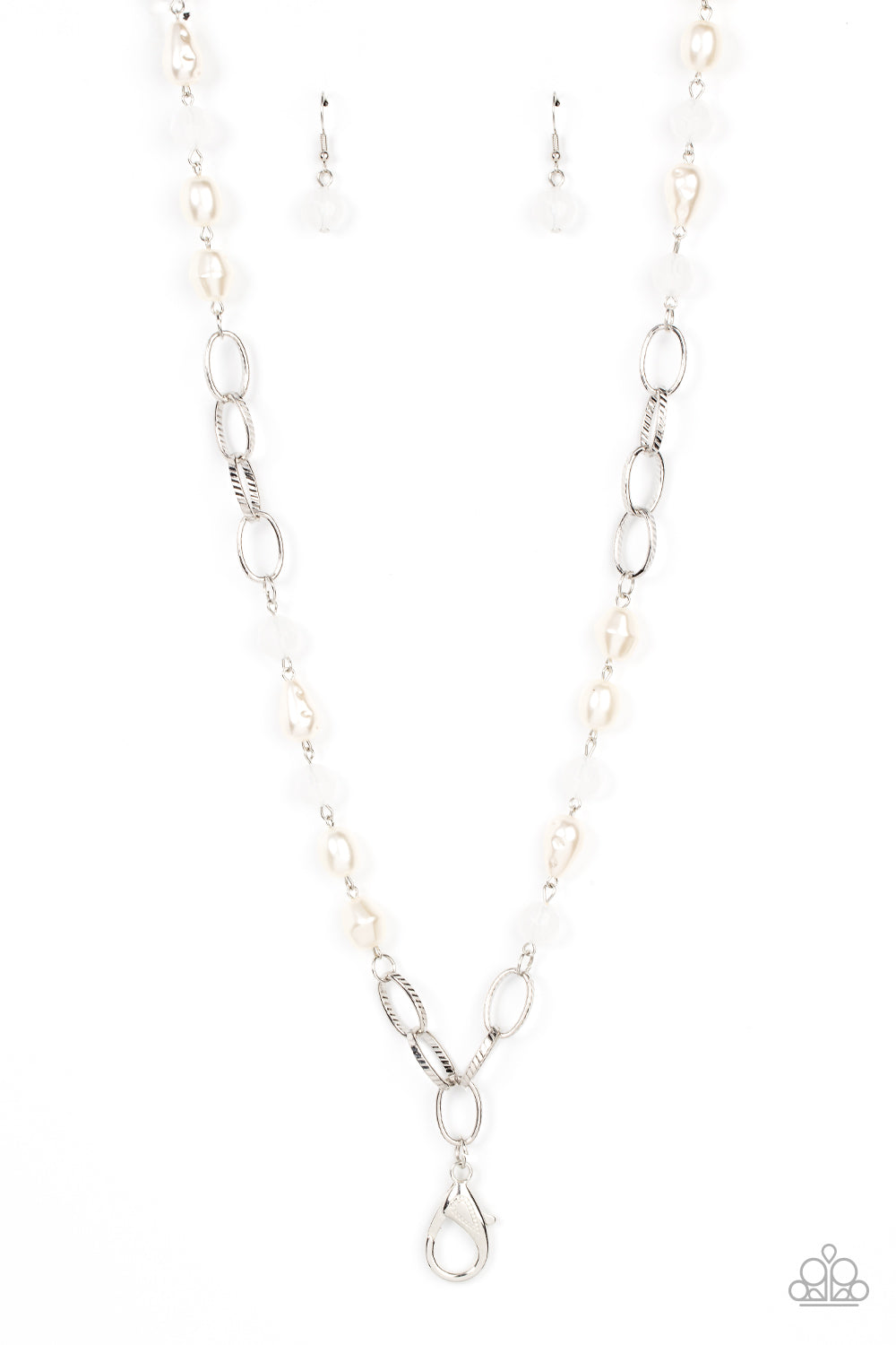 Tea Party Tango - White Paparazzi Lanyard (L005)