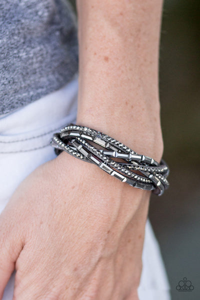 Too Cool For School - Silver Paparazzi Wrap Bracelet