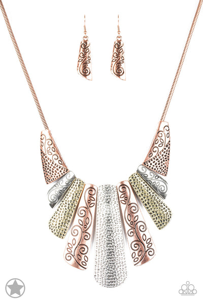 Paparazzi Blockbuster Short Necklace - Untamed - Copper