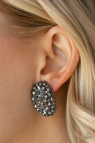 Daring Dazzle - Black-Paparazzi Earrings (#941)