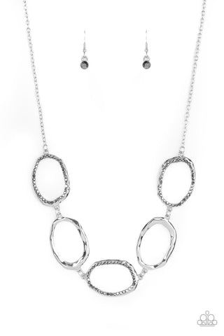 Gritty Go-Getter - Silver Paparazzi Necklace (#4662)