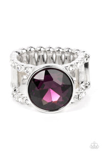 High Roller Sparkle - Purple Paparazzi Ring (R431)