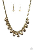 Stage Stunner - Brass-Paparazzi Necklace (PZ-979)