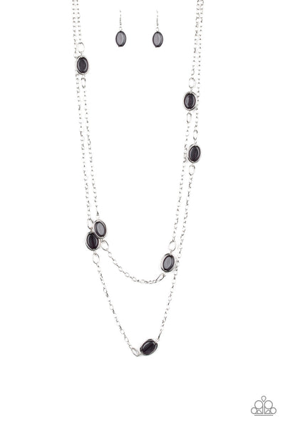 Paparazzi Long Layered Necklace - Back For More - Black (PZ-166)