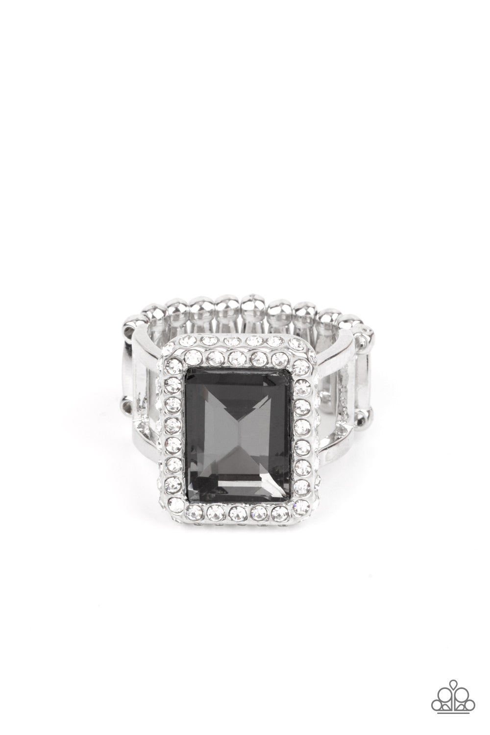 Glamorously Glitzy - Silver Paparazzi Ring (P61)