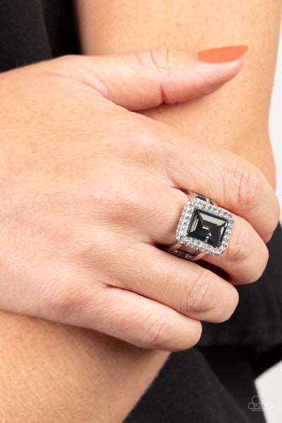 Glamorously Glitzy - Silver Paparazzi Ring (P61)