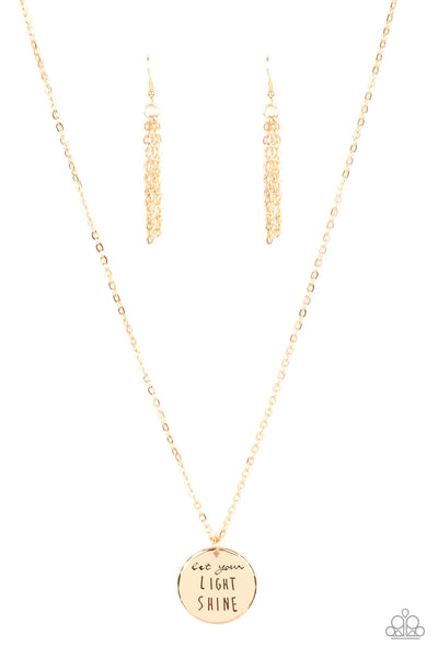 Light It Up - Gold Paparazzi Necklace (#2259)