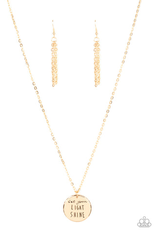 Light It Up - Gold Paparazzi Necklace (#2259)
