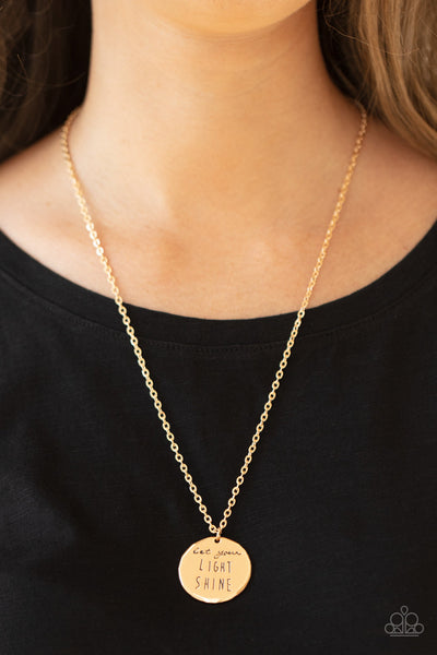 Light It Up - Gold Paparazzi Necklace (#2259)