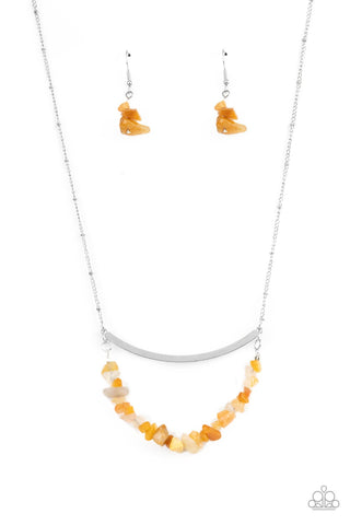 Pebble Prana - Yellow Paparazzi Necklace (#4521)