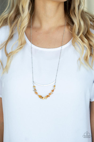 Pebble Prana - Yellow Paparazzi Necklace (#4521)