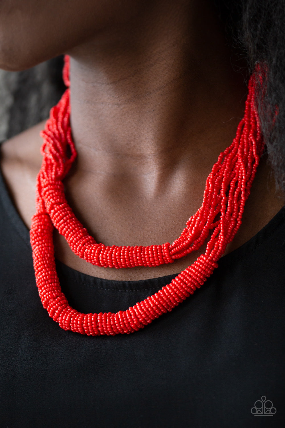Paparazzi Necklace - Right As RAINFOREST - Red (PZ-403)