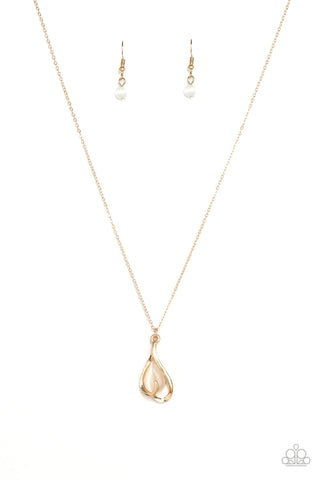 Tell Me A Love Story - Gold Paparazzi Necklace (PZ-2665)