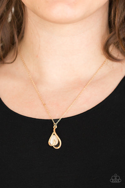 Tell Me A Love Story - Gold Paparazzi Necklace (PZ-2665)