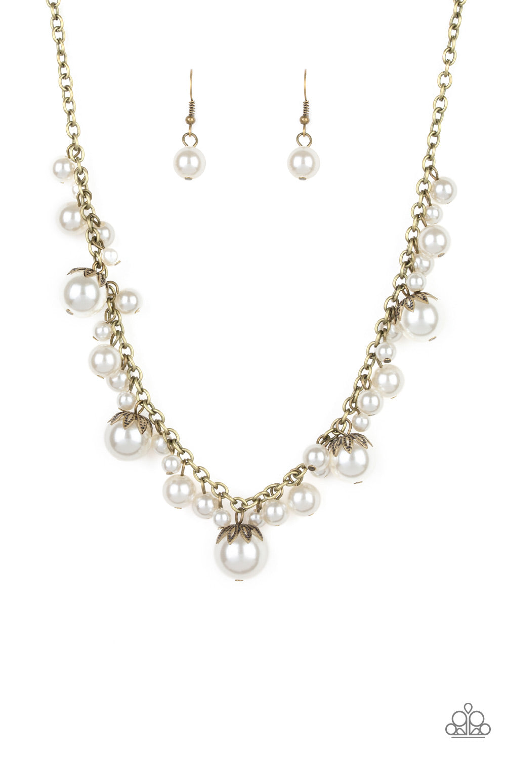 Paparazzi Necklace - Uptown Pearls - Brass (#216)
