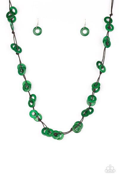 Paparazzi Necklace -   Waikiki Winds - Green (#1947)