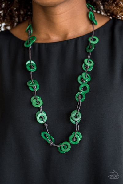 Paparazzi Necklace -   Waikiki Winds - Green (#1947)