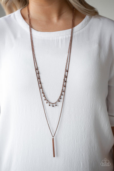 Paparazzi Necklace -Keep Your Eye On The Pendulum - Copper (#1764)