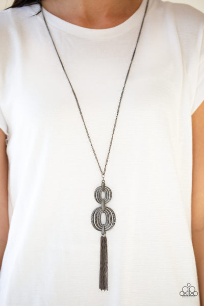 Timelessly Tasseled - Black Paparazzi Necklace