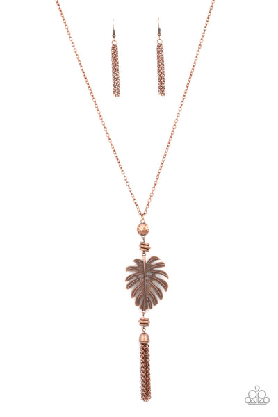 Palm Promenade - Copper Paparazzi Necklace (#4279)