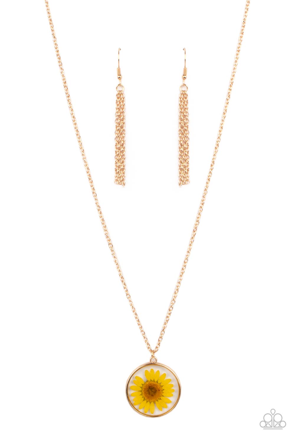 Prairie Promenade - Yellow Paparazzi Necklace (PZ-400)