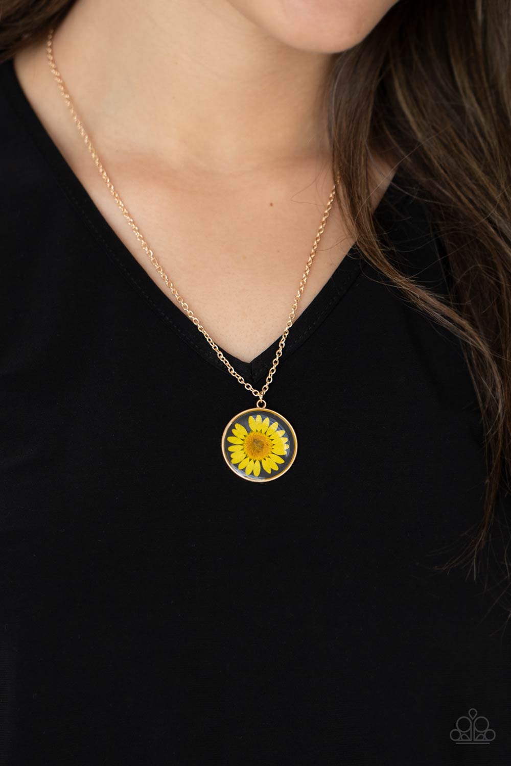 Prairie Promenade - Yellow Paparazzi Necklace (PZ-400)