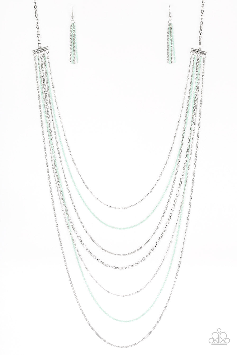 Paparazzi Necklace - Radical Rainbows - Green (PZ-1100)