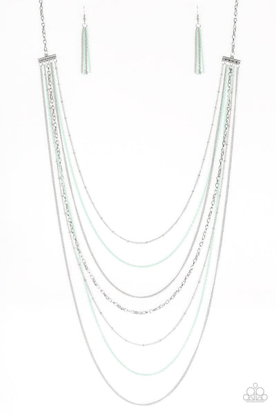 Paparazzi Necklace - Radical Rainbows - Green (PZ-1100)