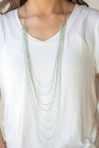 Paparazzi Necklace - Radical Rainbows - Green (PZ-1100)