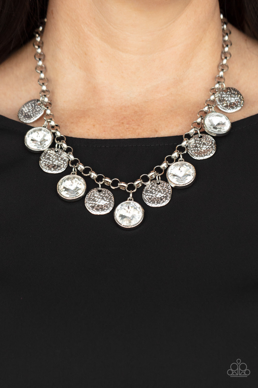 Spot On Sparkle - White Paparazzi Necklace Convention 2021