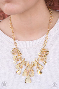 Paparazzi Blockbuster Necklace - The Sands of Time - Gold (BB018)