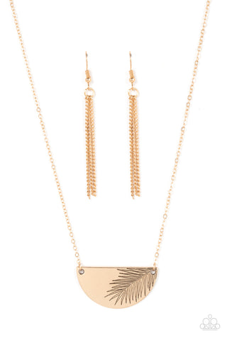 Cool, PALM, and Collected - Gold Paparazzi Necklace (#4827)