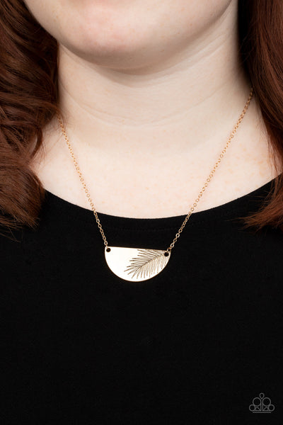 Cool, PALM, and Collected - Gold Paparazzi Necklace (#4827)