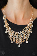 Paparazzi Blockbuster Short Necklace - Fishing for Compliments - Gold (BB032)