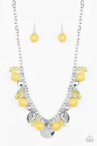 Prismatic Sheen - Yellow-Paparazzi Necklace (PZ-863)