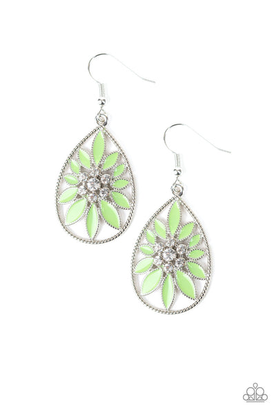 Paparazzi Fishhook Earrings - Floral Morals - Green (PZ-306)